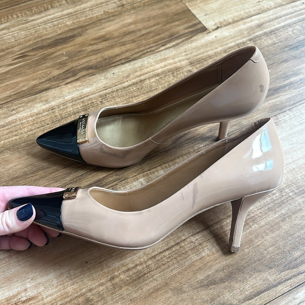 Women’s Coach Heels Zan Patent Warm Blush/Black Size 7.5 - Picture 4 of 9
